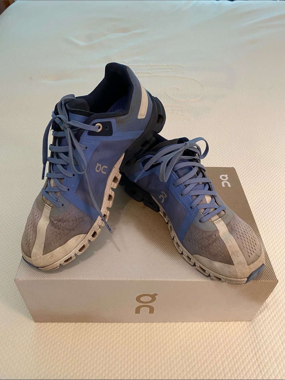 On Cloudflow Marina Blue White Women’s Running Shoes Trainers Sneakers Size 6.5
